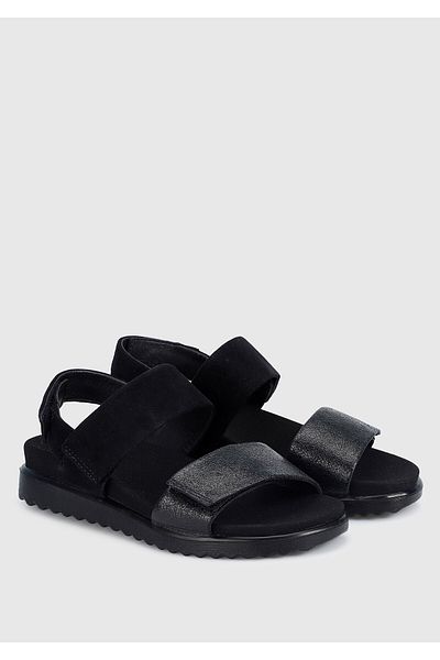 Legero Leather Women's Black Flat Sandals