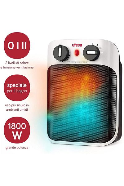 Ufesa Aeroterma ceramica Ufesa CC1800IP, 1800W, 2 trepte putere si ventilare aer, termostat reglabil