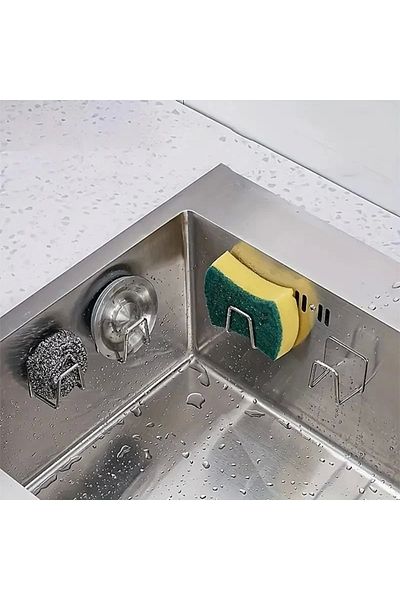 Yenimiyeni Self Adhesive Steel Strong Kitchen Bathroom Hanger Multi-Purpose Sponge Holder