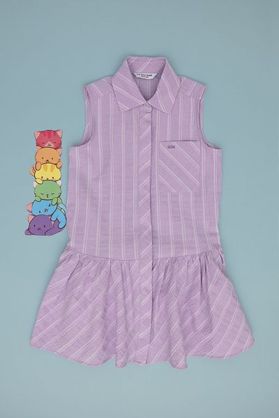 U.S. Polo Assn. Girl's Lilac Woven Dress 50306587 -Vr034