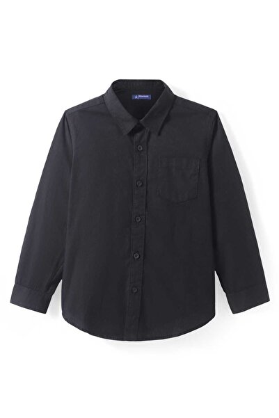 Pine kids Pine Kids Cotton Woven Full Sleeves Solid Color Shirt - Black