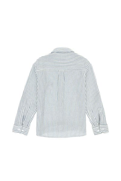 U.S. Polo Assn. Boy's Blue Long Sleeve Shirt 50306601 -Vr036