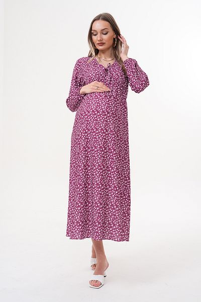 Miss Dünya Lissa Pregnant and Maternity V-Neck Long Sleeve Woven Fabric Dress