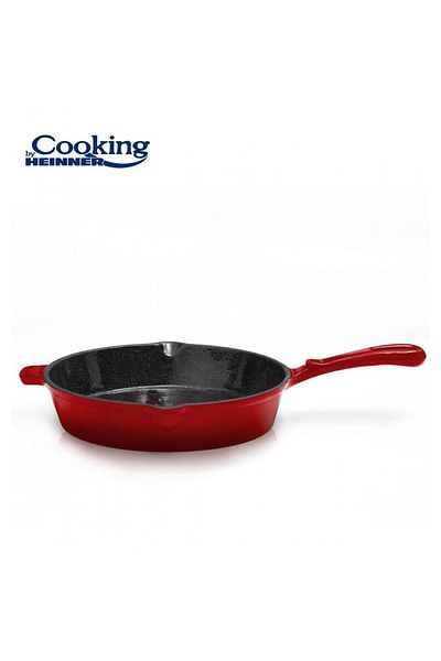 Heinner ENAMELLED CAST IRON PAN 26 x 5 CM, RED LINE