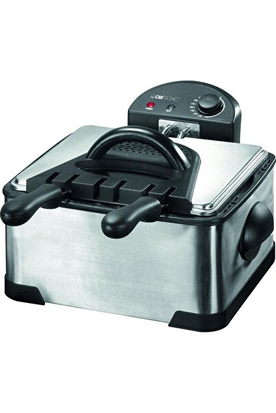 CLATRONIC Clatronic FR 3195 hot air fryer, 4 l, 2000 W (Black/Stainless Steel)