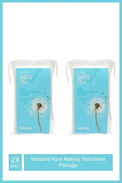 Watsons Kare Makyaj Temizleme Pamuğu 150+60 Adet X2 Adet