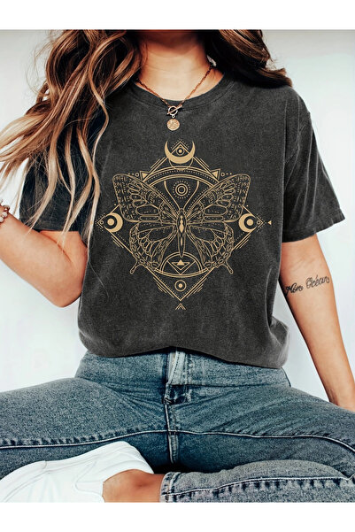 bellanova Γυναικείο καλοκαιρινό μπλουζάκι με στάμπα Lotus - κοντό μανίκι, στρ...