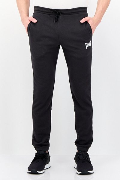 Tapout Men Regular Fit Drawstring Brand Logo Jogger Pants, Dark Grey