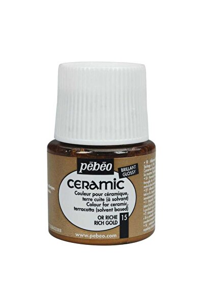 Pebeo Solvent Bazlı Seramik Boya 45ml Şişe - 15 Rich Gold