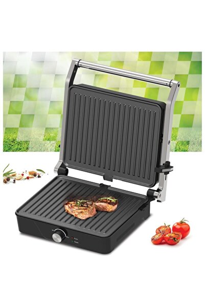 Heinner Grill electric Heinner GrillChef HEG-K2000CP, 2000 W, Placi fixe cu invelis antiaderent