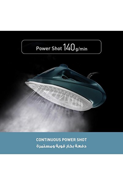 PANASONIC Steam Iron Powerful 2400W Performance,Ceramic soleplate,Anti-Calc System Dark Green