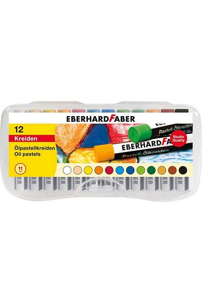 Eberhard Faber Oil Pastel 12 Colors Plastic Box