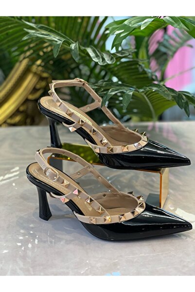 KRISTE BELL - ZIMBA DETAYLI RUGAN SİYAH TOPUKLU AYAKKABI