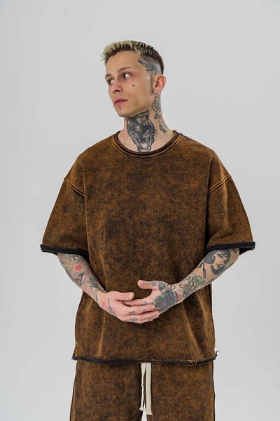 go gang own Тениска Next Level Washed Dirty Collar 3 Thread Oversize