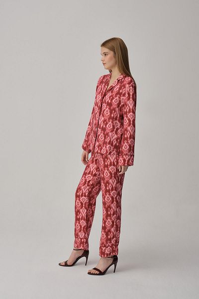Pierre Cardin Women's Pajama Set with Piping Print - Lx.25224 Rumba