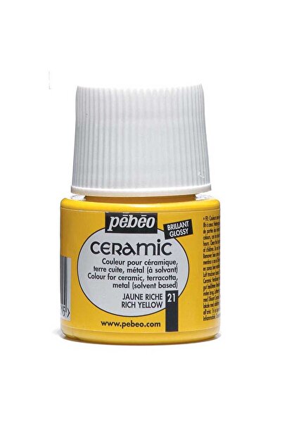 Pebeo Solvent Bazlı Seramik Boya 45ml Şişe - 21 Rich Yellow