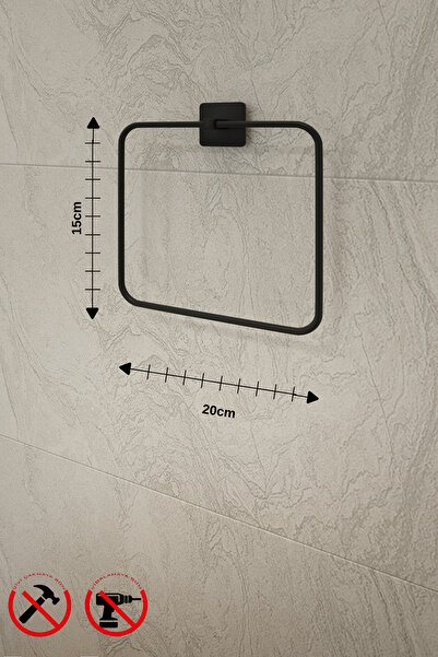 Alper Banyo Yapışkanlı Kare 3’lü Banyo Aksesuar Seti – Fön Askısı, Tuvalet Kağıtlığı ve Kare Havluluk