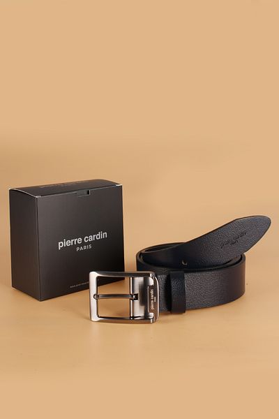 Pierre Cardin 3100 Pánský pásek z pravé kůže (110 cm 115 cm 120 cm 125 cm 130 cm) TMAVĚ MODRÁ