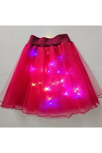Beryka Tutu Skirt with Led Lights for Princesses Fairytale Elegance! Fuchsia Color 2-10 Bat