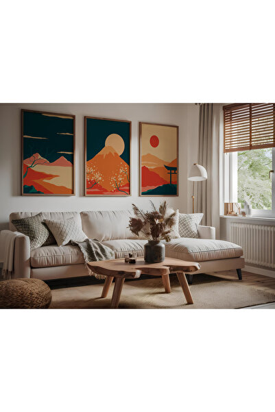 ARTCASTLE Set de 3 tablouri cu ramă din lemn