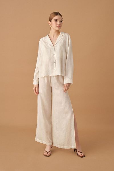 Pierre Cardin Γυναικείο Σετ Πιτζάμες Braletli Λινό - Lx.25233 Νούχι