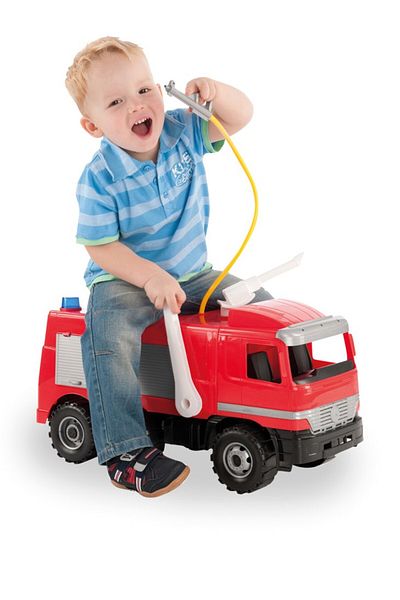 LENA Mercedes Gigant Fire Truck, Lena, red, with spray pump, 65 cm, plastic