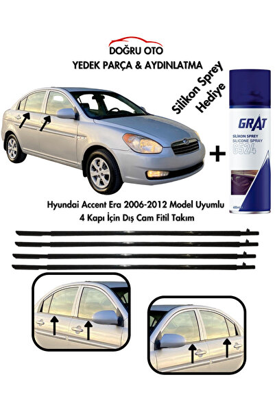 DOĞRU TİCARET AUTO PARTS Hyundai Accent Era 4 Kapı Için Dış Cam Sıyırıcı Fiti...