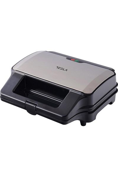 TESLA Sandwich maker 3 in 1 Tesla MG201BX, 900 W, Placi detasabile antiaderente, LED (Negru/Inox)