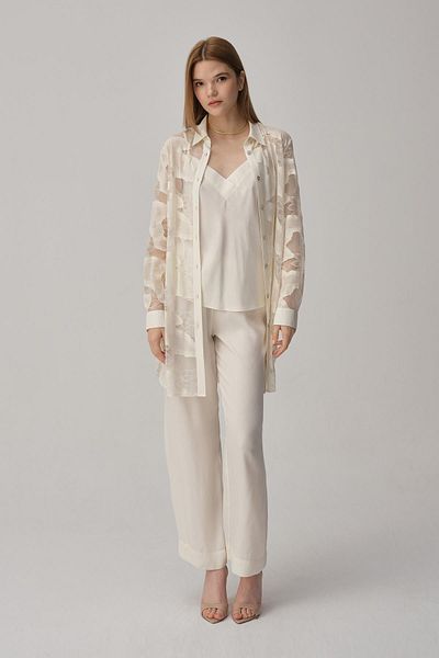 Pierre Cardin Σετ Γυναικεία Πιτζάμα Kimono - Lx.25236 Ivory