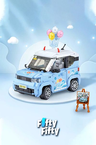Vagonlife Loz Car Model Series Blue Car 875 Pieces Toy Building Set Fflz-1131