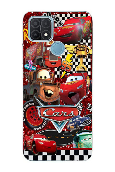 moonset Oppo A15 / A15S Uyumlu Arabalar Kolaj Tasarımlı Baskılı Şeffaf Telefo...