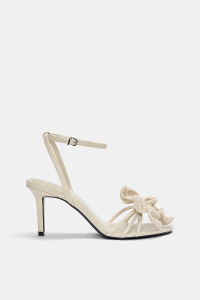 Pull & Bear Heeled sandals with crochet flower