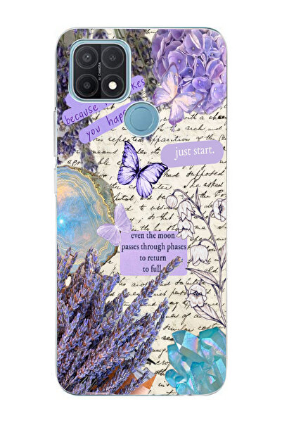 moonset Oppo A15 / A15S Uyumlu Just Start Tasarımlı Baskılı Şeffaf Telefon Kı...