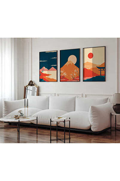 ARTCASTLE Set de 3 tablouri cu ramă din lemn