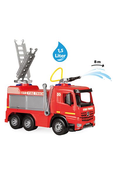 LENA Mercedes Arocs Gigant Fire Truck, Lena, red, spraying, 65 cm, plastic