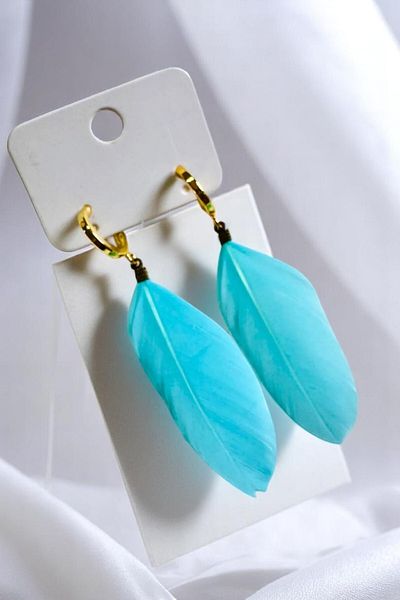 PETEK AKSESUAR LONG FEATHER BOHEM HOOP EARRING