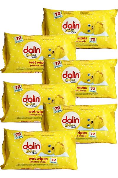 Dalin SOFT & CLEAN WET WIPES 72 PCS x 6