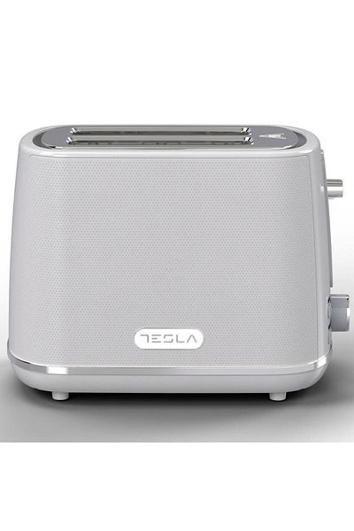 TESLA Prajitor de paine Tesla TS400GX, 930 W, 2 felii, Functie Dezghetare, Functie Reincalzire (Alb/Gri)