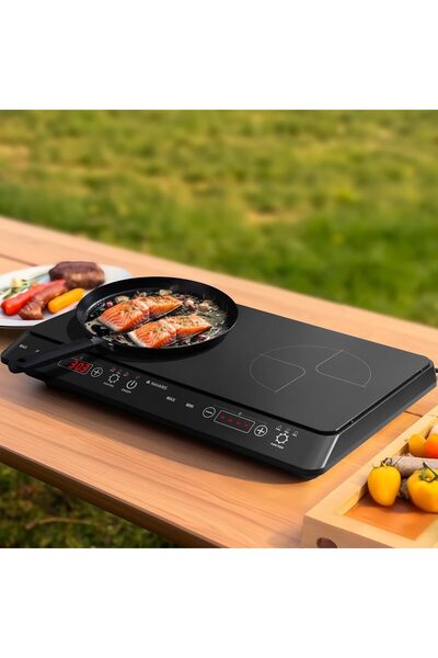 Navaris 2 Plakalı İndüksiyonlu Ocak, 3500W, Dokunmatik Ekran, Zamanlayıcı, Tencere Algılama