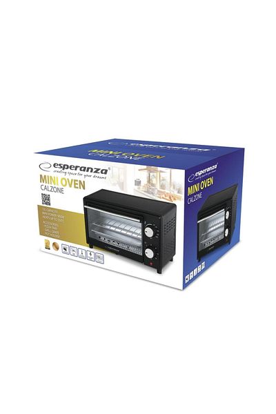 ESPERANZA Mini cuptor electric Esperanza EKO007 CALZONE, 900 W, 10 L (Negru)