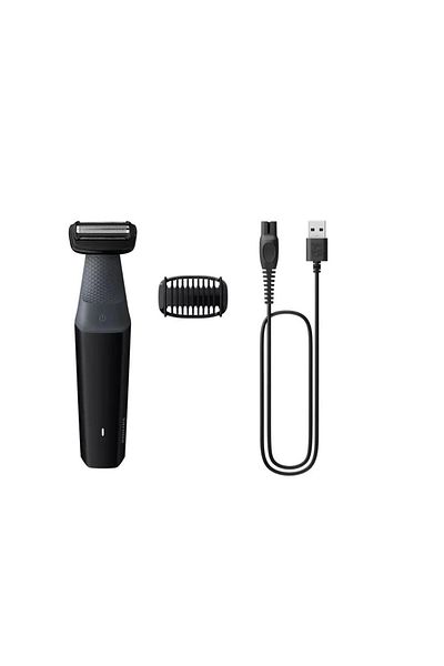 Philips Aparat de tuns corporal Philips BG3017/01, Autonomie 50 min, Rezistent la apa (Negru)