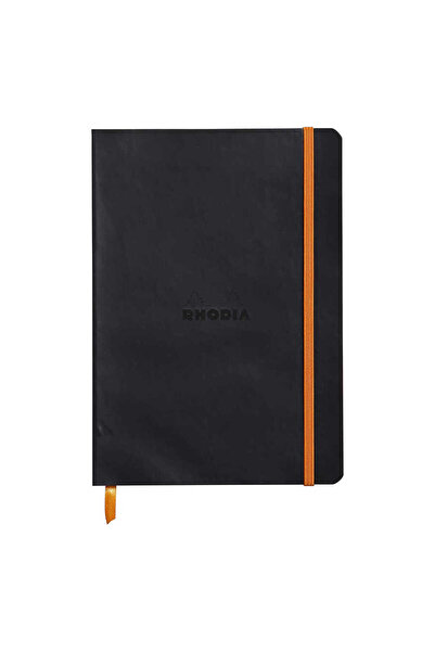 Rhodia Caiet Rama A5 cu linii Copertă moale neagră 80 de coli
