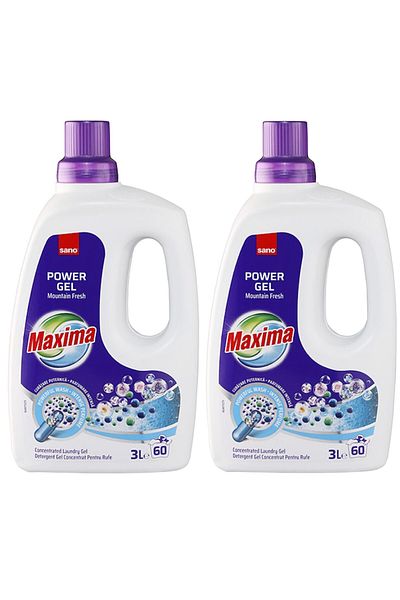 Sano Maxima Mountain Fresh Concentrated Laundry Gel Detergent, 60 Washes, 3 L X2pcs