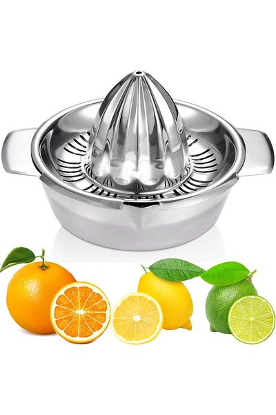 COOYA Lemon Juicer Hand Reamer Rotation Press with Strainer 12 OZ Bowl, 2 Pour Spouts, Dishwasher Safe