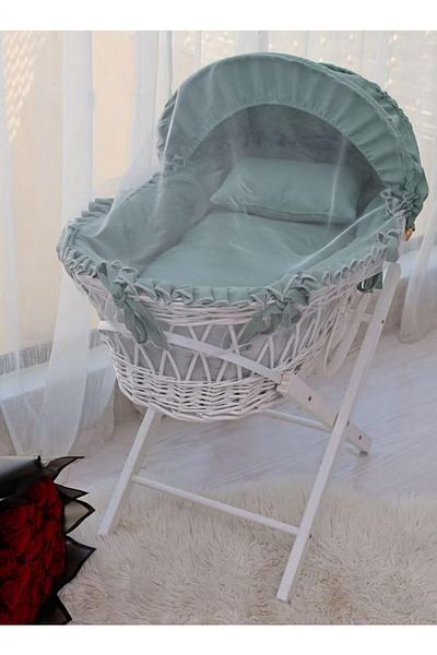 Generic Moses Baby Bassinet in Tiffany Color with Rocking Stand