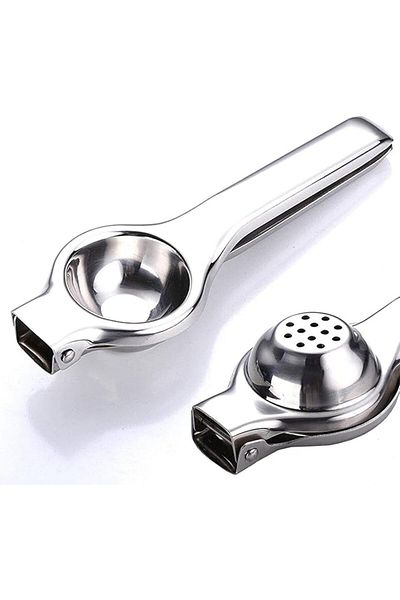 COOYA Stainless Steel Lemon Squeezer, Manual Citrus Press Juicer with Silicone Handles