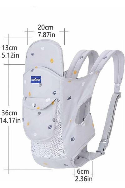 COOYA Baby Carrier, Ergonomic Carrier Adjustable,with pockets in the front ,for Newborn ,Grey