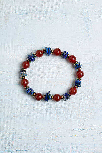 Deniz Doğal Taş سوار حجر اللازورد والعقيق الأحمر الطبيعي المعتمد من اللازورد ...