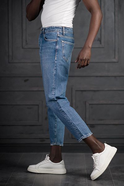 FBI Βαμβακερό Stone Wash Boyfriend (MOM JEAN) Τζιν