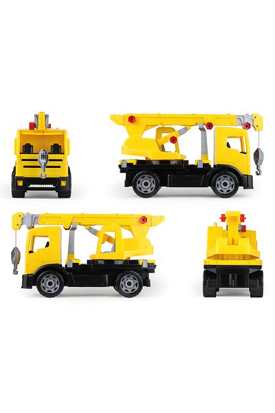 LENA Giant crane truck, Lena, yellow, 70 cm, extendable arm 115cm, plastic